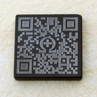 QR-Code Invers, schwarzer Marmor  47x47x5 mm