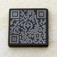 QR-Code Invers mit Rand, Glas, 48x48x4 mm