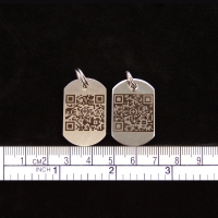 Edelstahl Schlüsselanhänger "DOG TAG" (33x21mm)  mit Ihrem dynamischen Grappt-Notfall-QR-Code