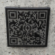 QR-Code, Granit Nero assoluto 70x70x11 mm, mit Rand