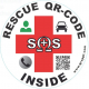 RESCUE QR-CODE INSIDE (Runder Hinterglasaufkleber)